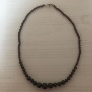 True Authentic Dark Red Garnet Stone Beaded Necklace For Women